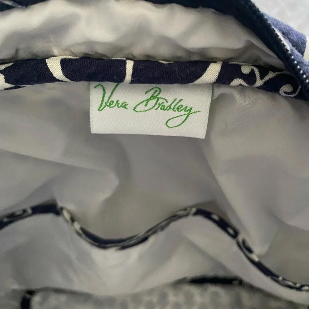 Vera Bradley Twirly Birds (Retired) Navy Cotton Diaper Bag EUC